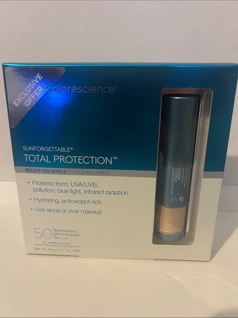 Sunforgettable Total Protection Brush-On Shield SPF 50 - Medium 3 Pack NEW